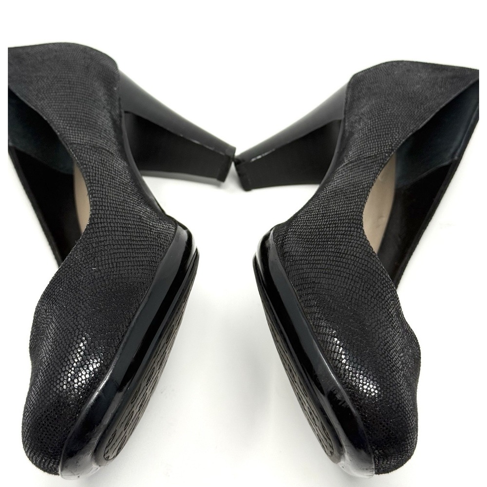 Giani Bernini Black Patent Leather Platform Pumps Shoe SnakeSkin Women's 7.5 W - Picture 5 of 9
